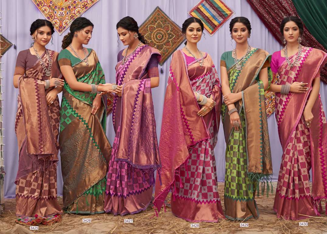 sangam prints kasida silk designer cotton saris wholesaler