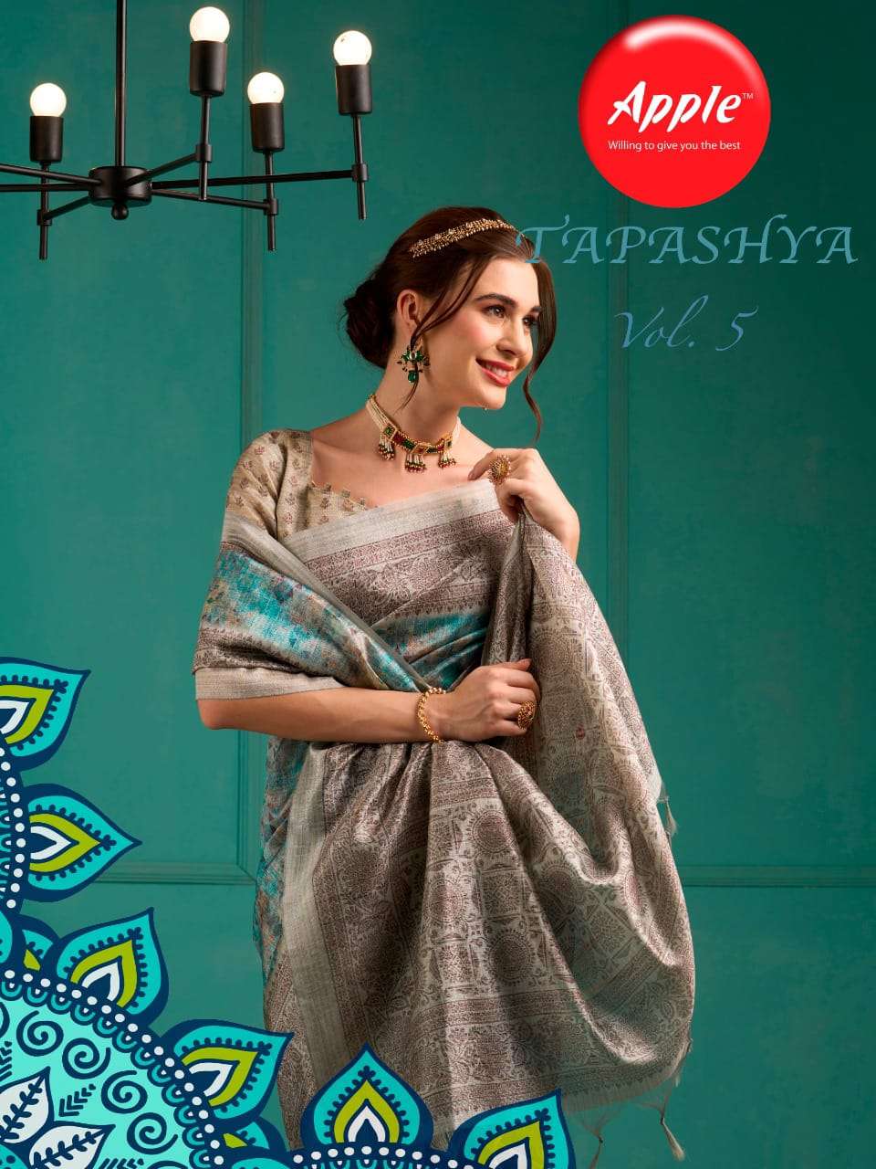 tapashya vol 5 by apple silk casual wear saree wholesaler