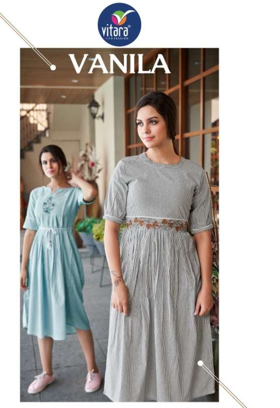 vitara venila cotton simple fancy kurtis for women girl 