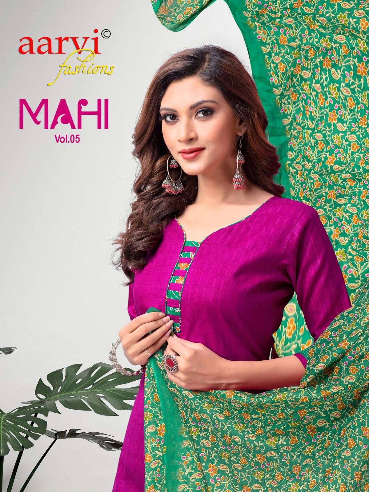 aarvi fashion mahi vol 5 readymade pure cotton salwar suit for regular wear 