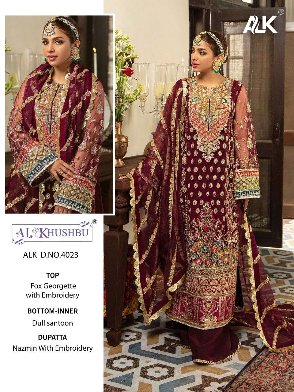 al khushbu 4023 design single pakistani dress 