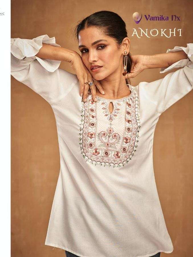 anokhi by vamika nx rayon fancy short top supplier