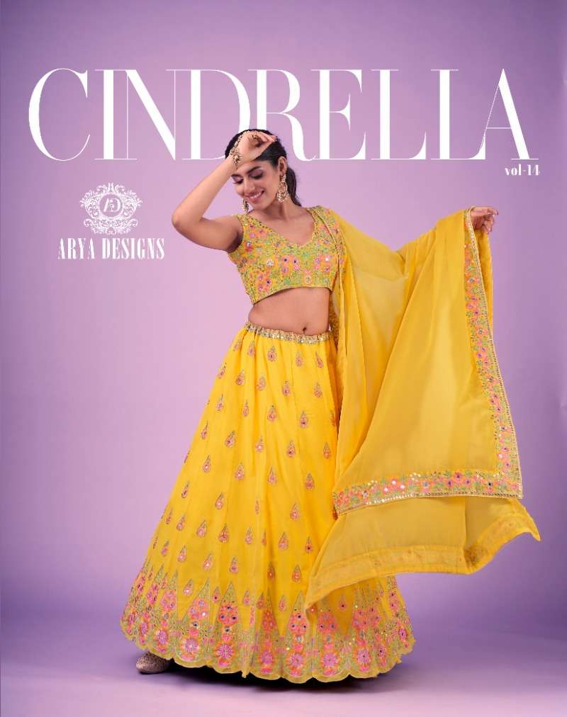 arya designs cindrella vol 14 series wedding festive lehengas for women 