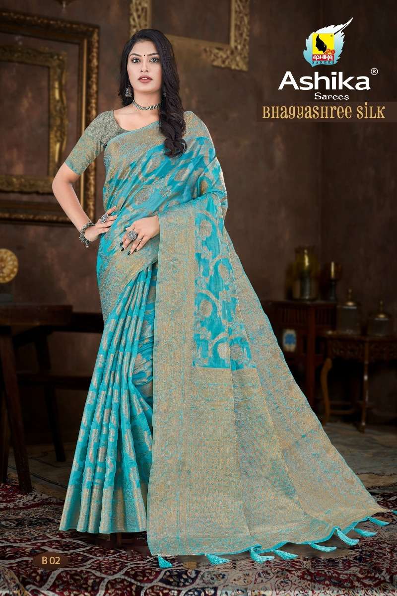 ashika bhagyashree organza silk sarees wholesale 