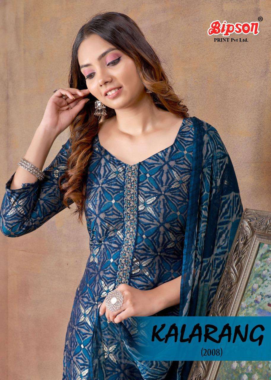 bipson kalarang 2008-2009 viscose muslin fancy dress materials