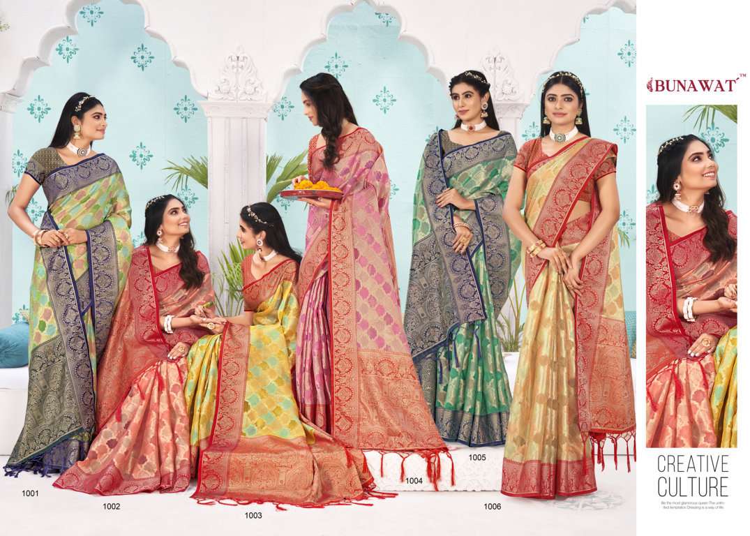 bunawat shanti designer organza saris wholesaler