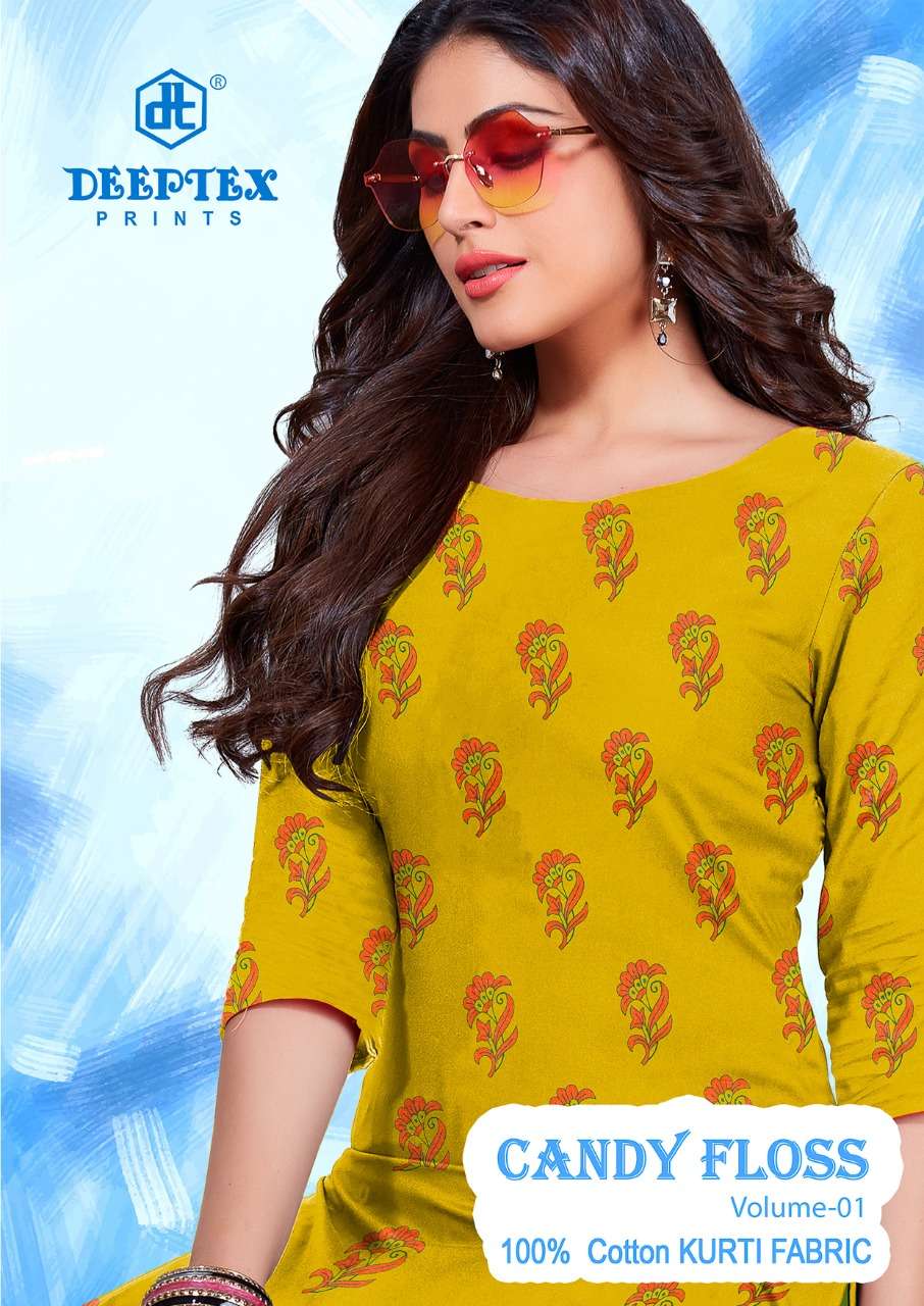 deeptex i candy floss vol 1 unstitched cotton kurti fabric 