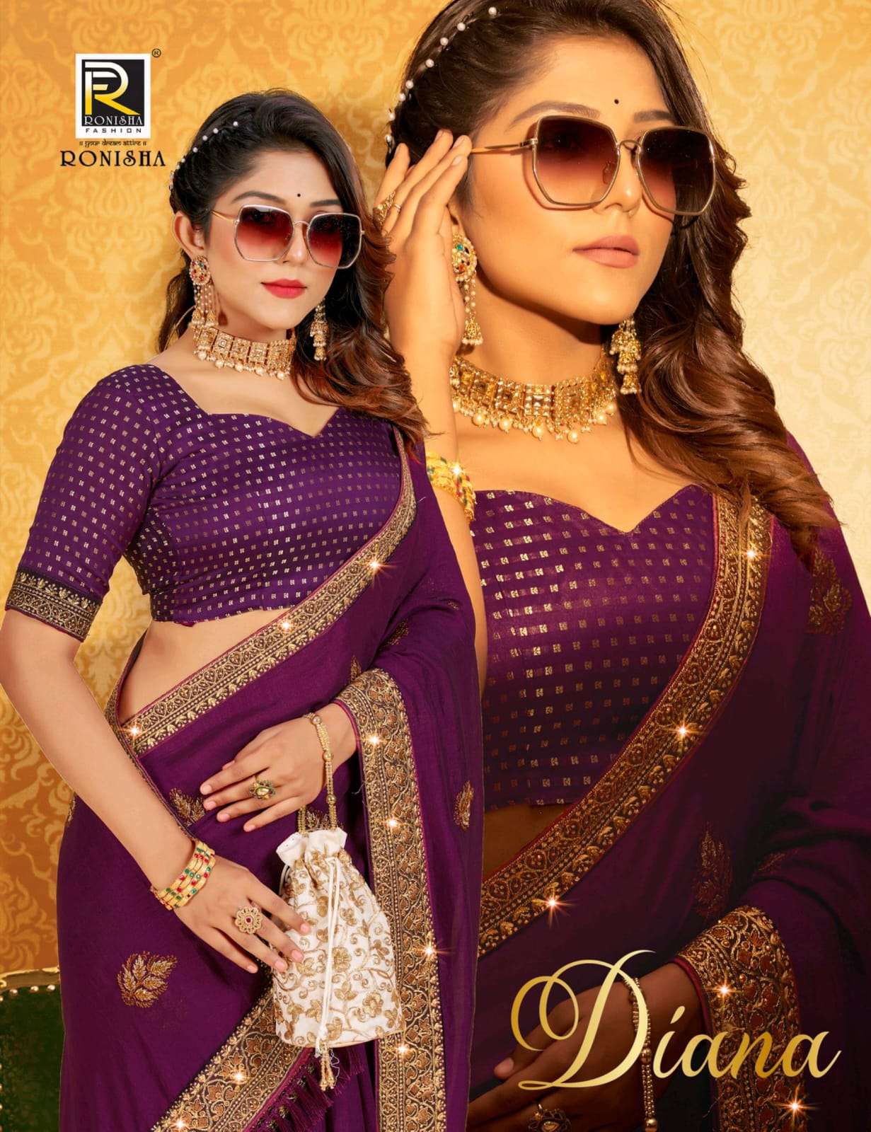 Diana by ranjna saree embroidery saree with blouse latest collection