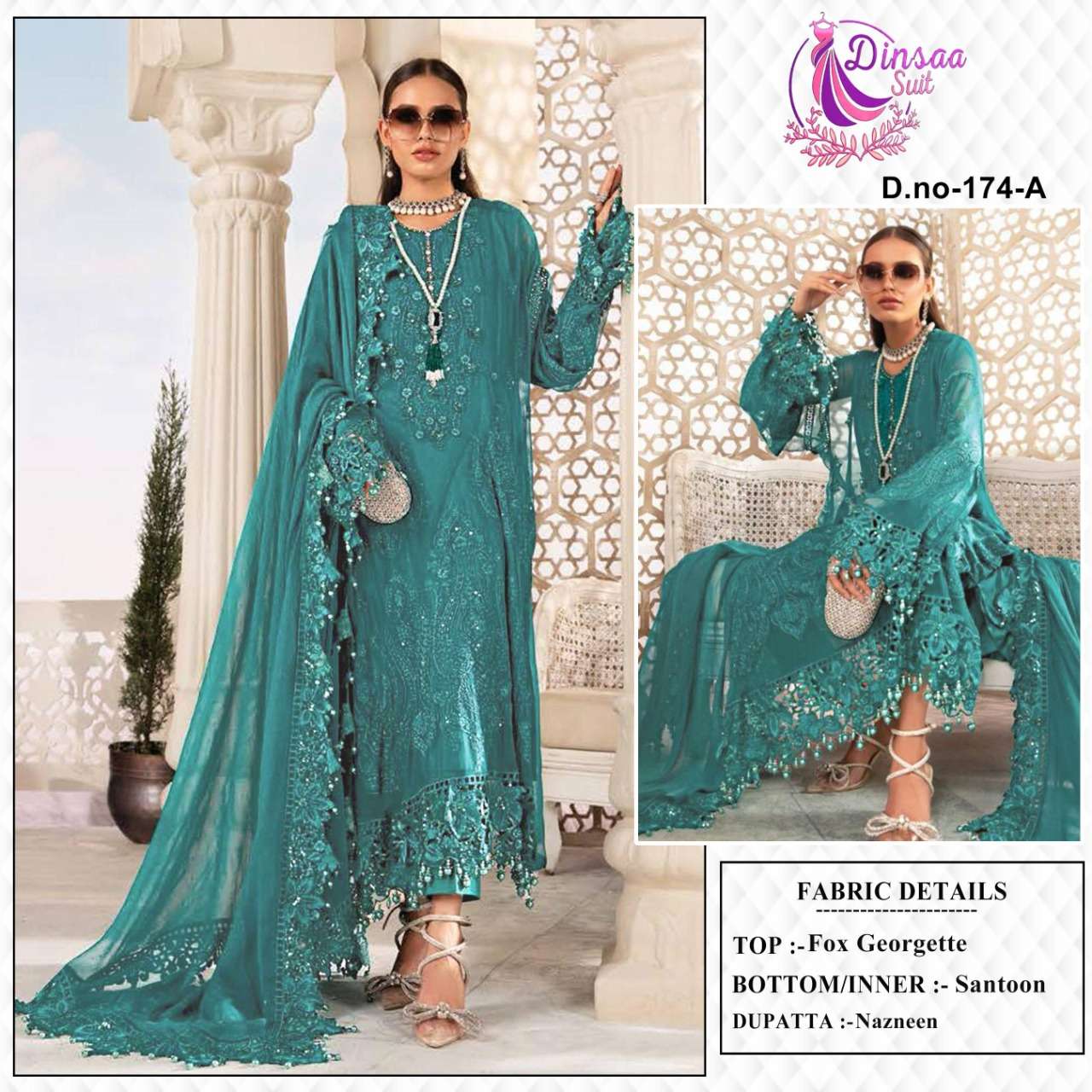 dinsaa maria b 174 design colors pakistani dresses 