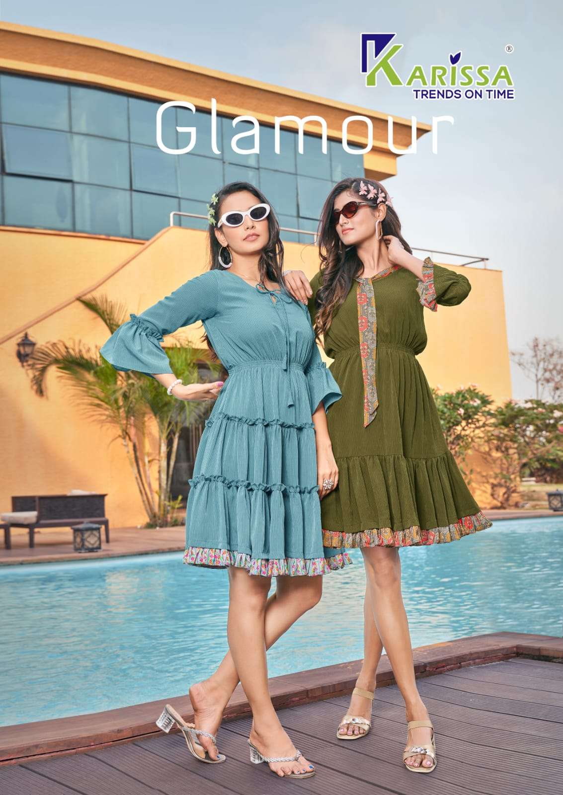 glamour by karissa chiffon designer short kurti tunic collection