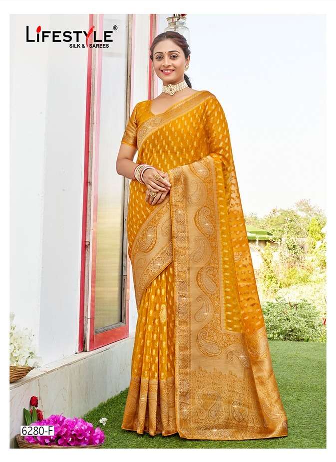 lifestyle 6280 nylon designer fancy sarees