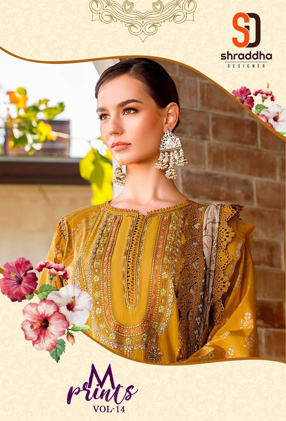m print vol 14 by shraddha lawn cotton pakistani dresses
