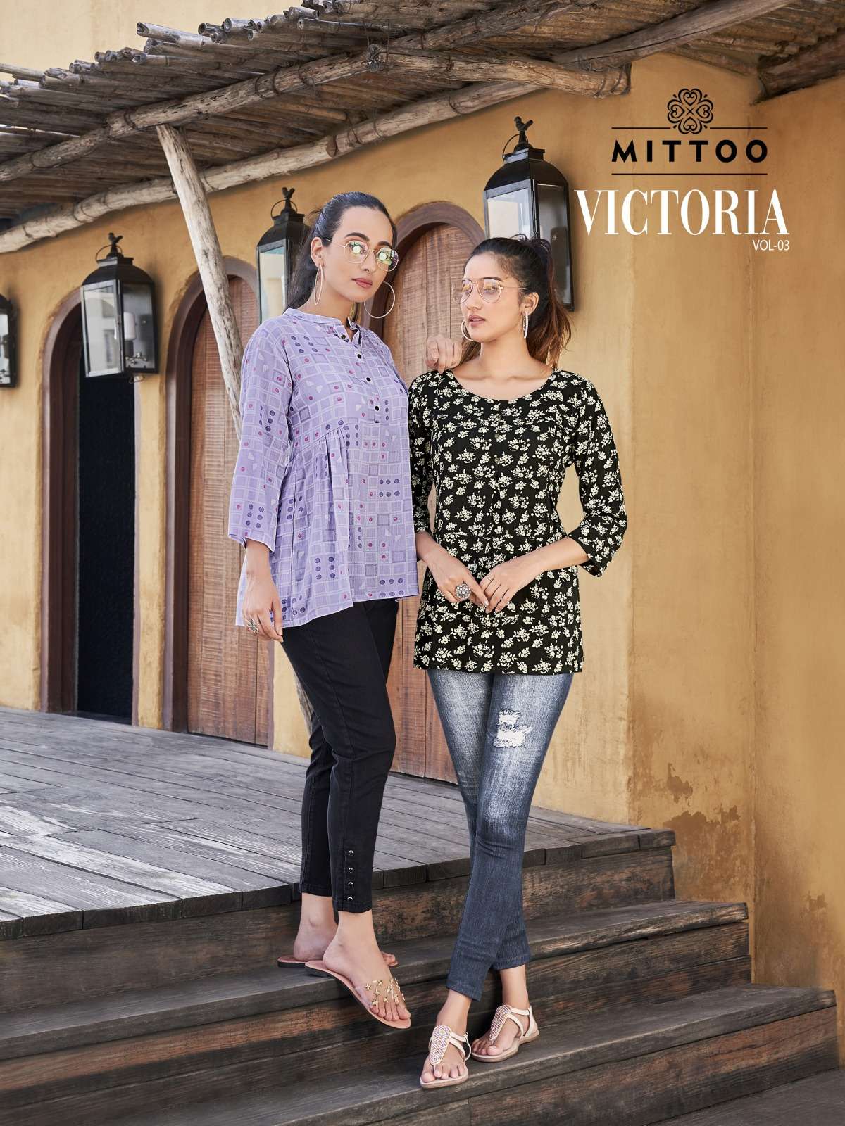 mittoo victoria vol 3 rayon printed summer wear girls short tops