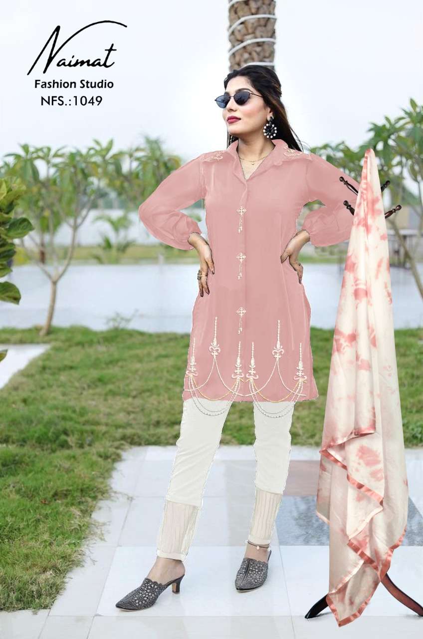 nfs 1050 by naimat fashion georgette pakistani 3 piece readymade set