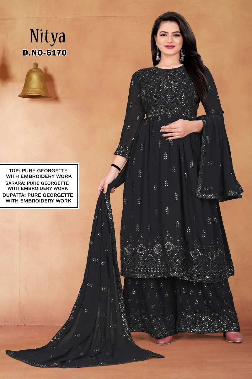 nitya by vedanti georgette embroidery sharara style dresses