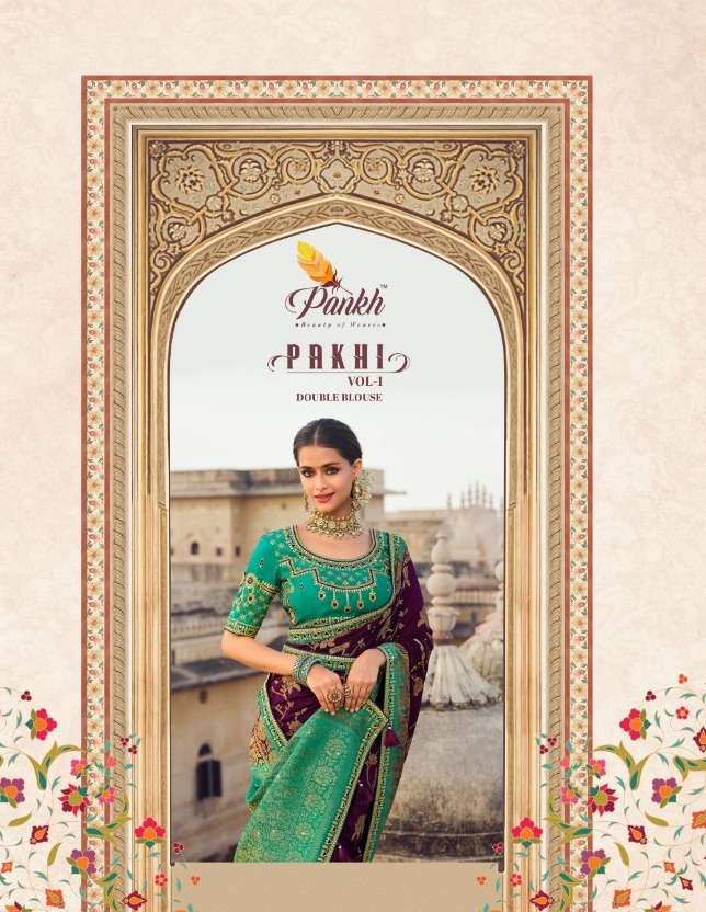 pankh pakhi vol 1 Silk Saree With Embroidery Work and Hand Work on Border double blouse pattern 