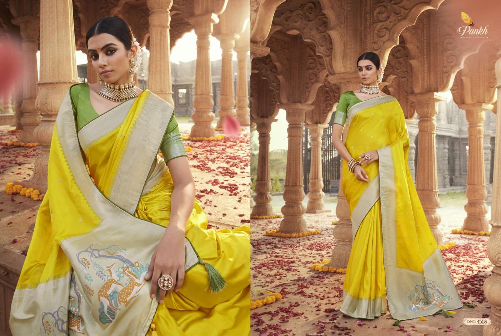 pankh platinum silk 4500 series saatin soft silk sarees 