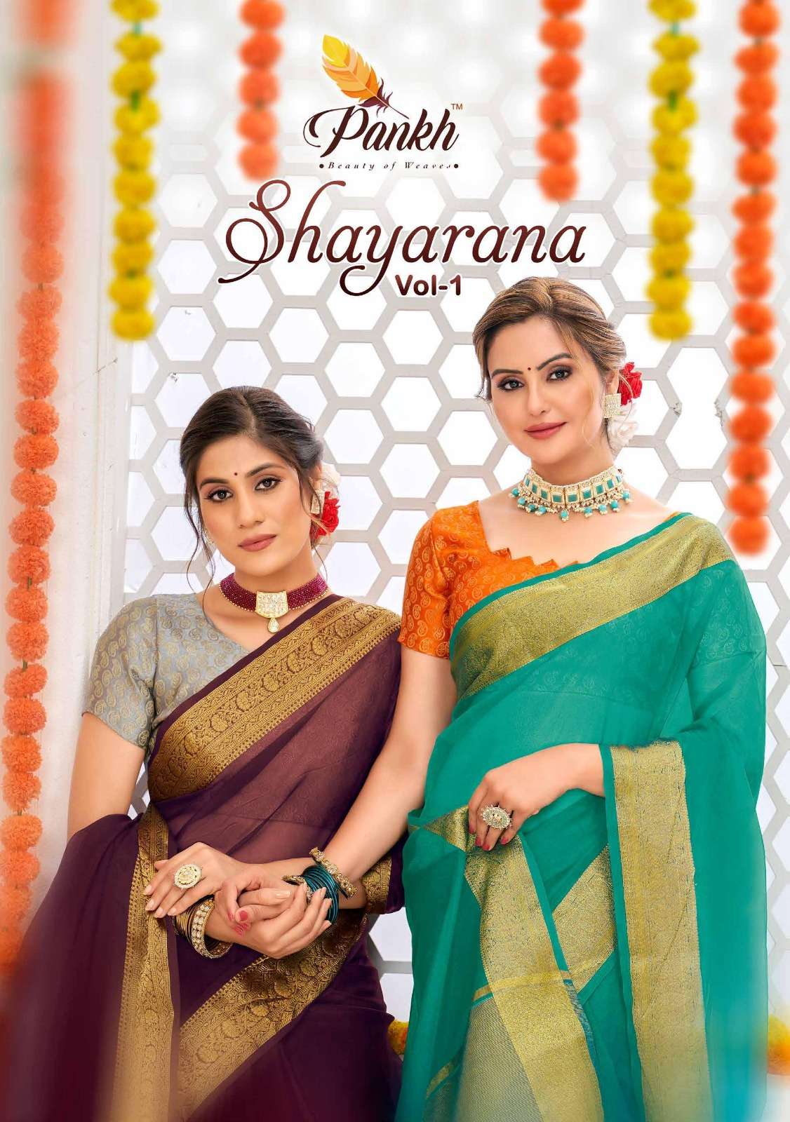 pankh shayarana vol 1 organza silk fancy saris at best rate online 