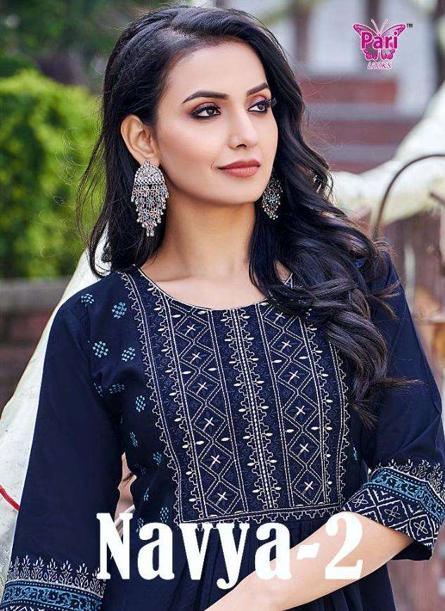 pari navya vol 2 rayon simple work ladies kurtis 