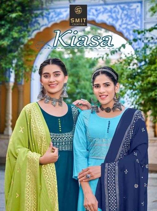 poonam kiasa vol 3 smit creation rayon long gown with dupatta pair