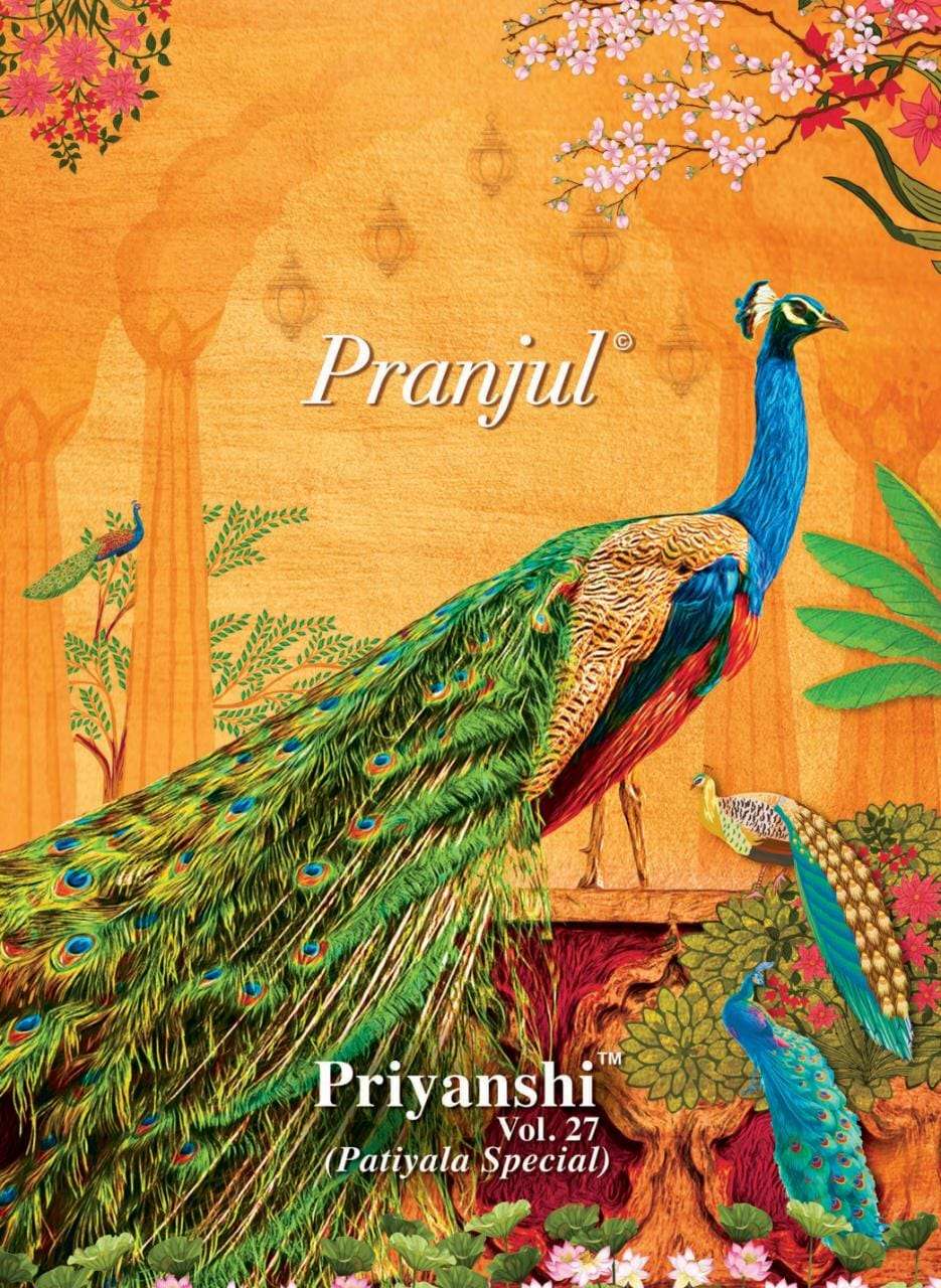 pranjul priyanshi vol 27 cotton readymade patiyala dress suit best rate 