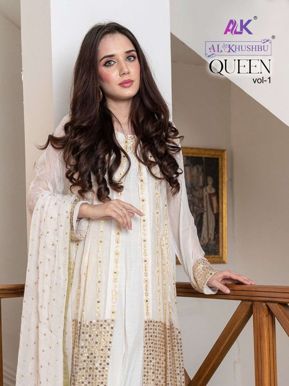 queen vol 1 by al khushbu georgette heavy work pakistani dresses