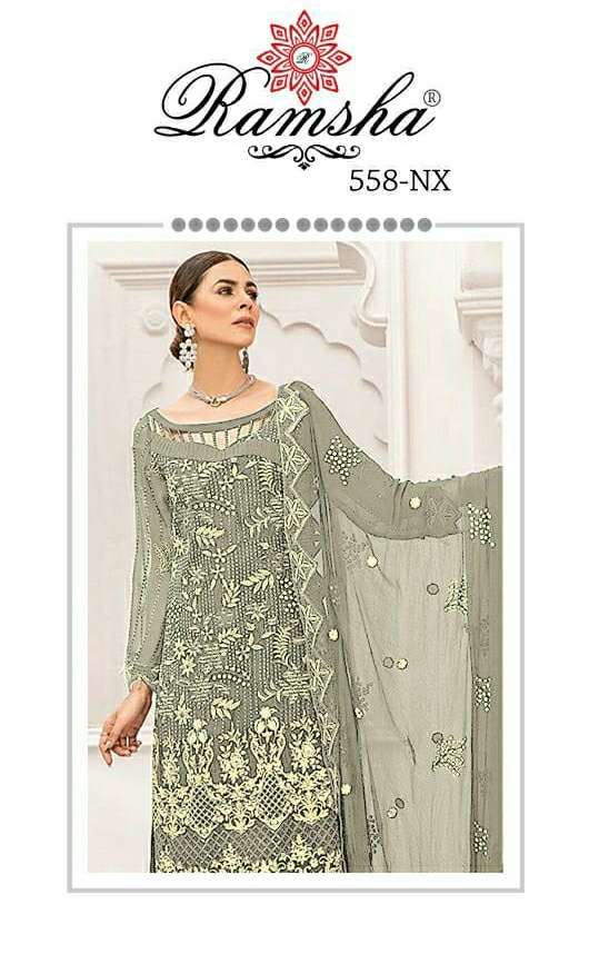 ramsha 558 nx embroidery pakistani stylish dress materials