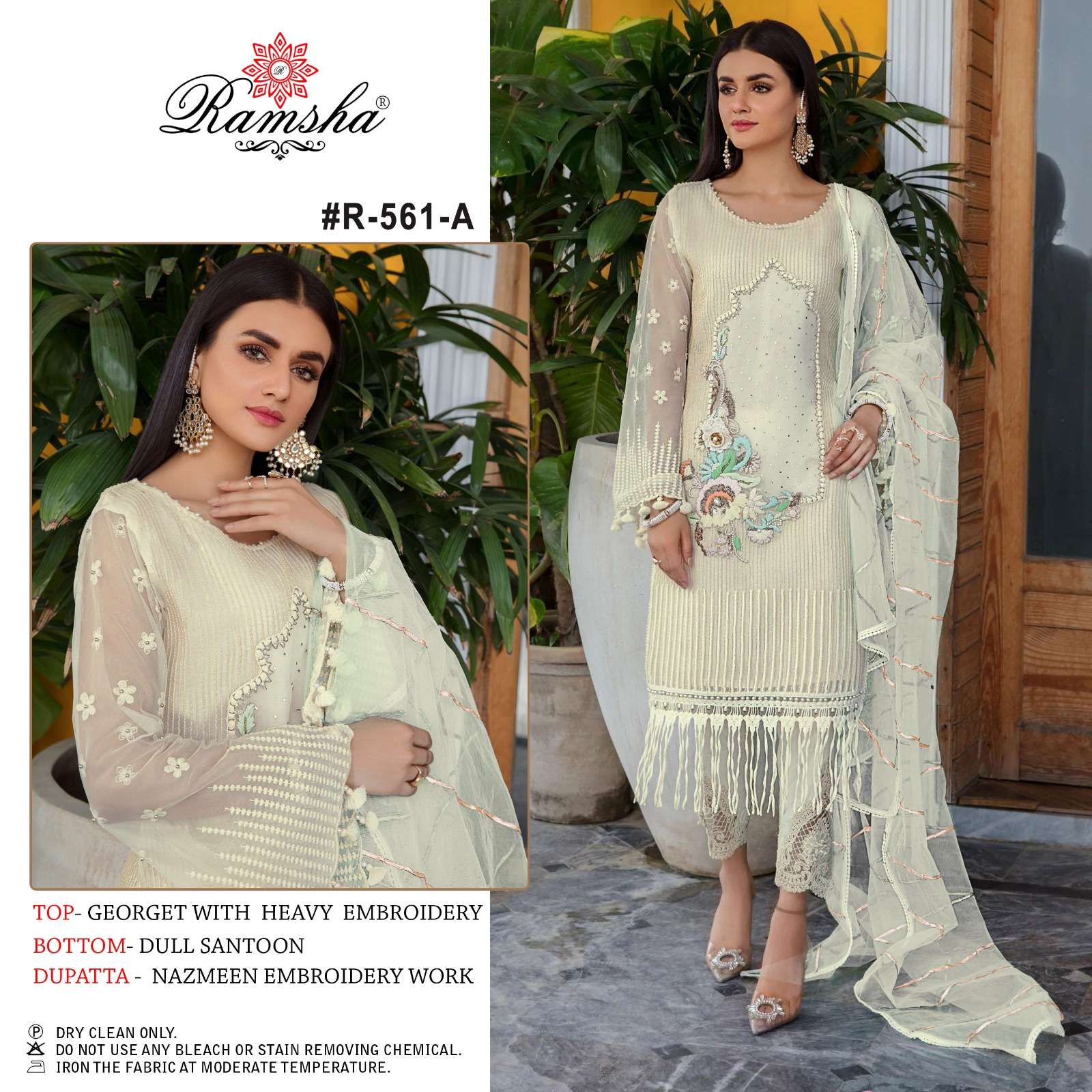 ramsha 561 nx georgette work pakistani fancy suits