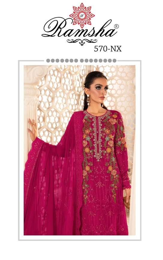 ramsha 570 nx georgette work pakistani fancy dresses online supplier
