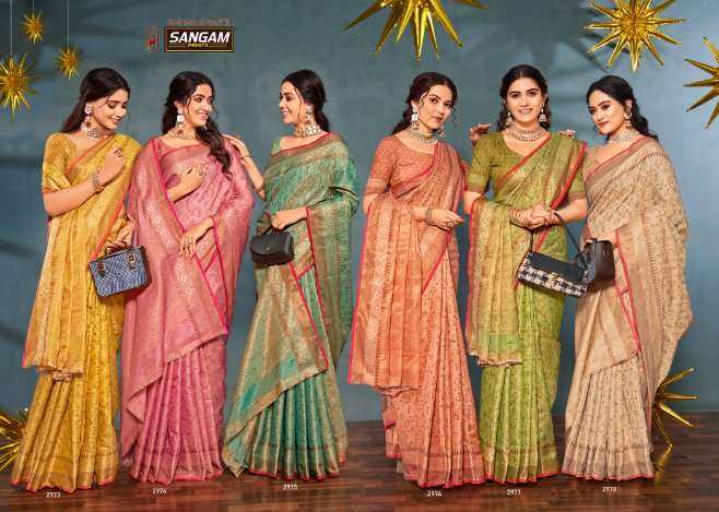 sangam prints unique silk heavy banarasi saris wholesaler