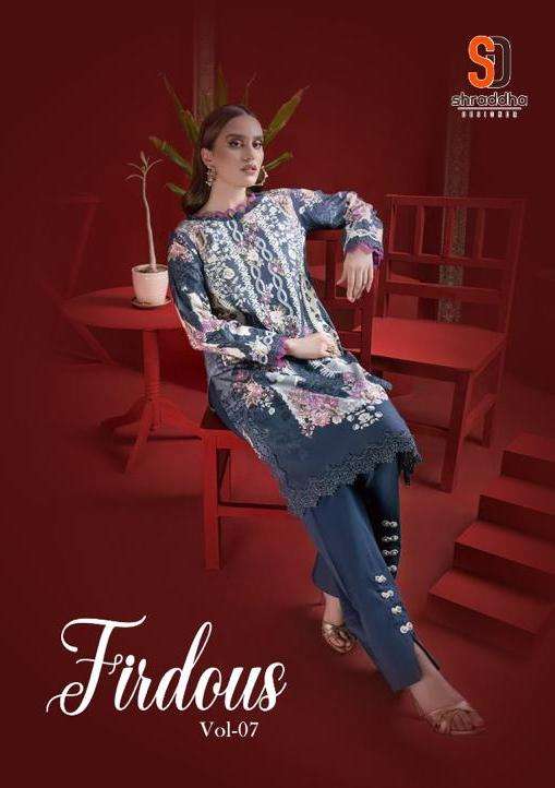 shraddha firdous vol 7 lawn cotton pakistani dress materials