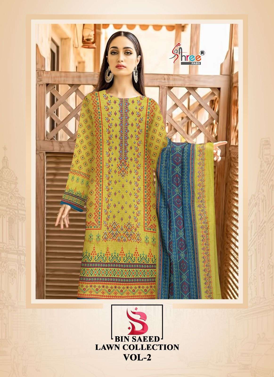 shree fabs bin saeed lawn vol 2 pakistani designer salwar kameez