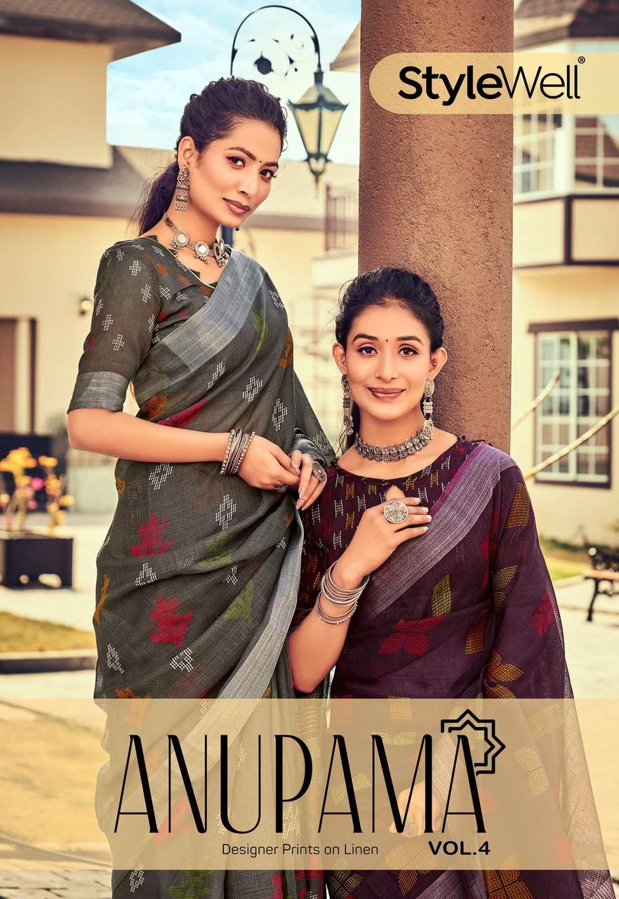 stylewell anupama vol 4 linen designer fancy sarees