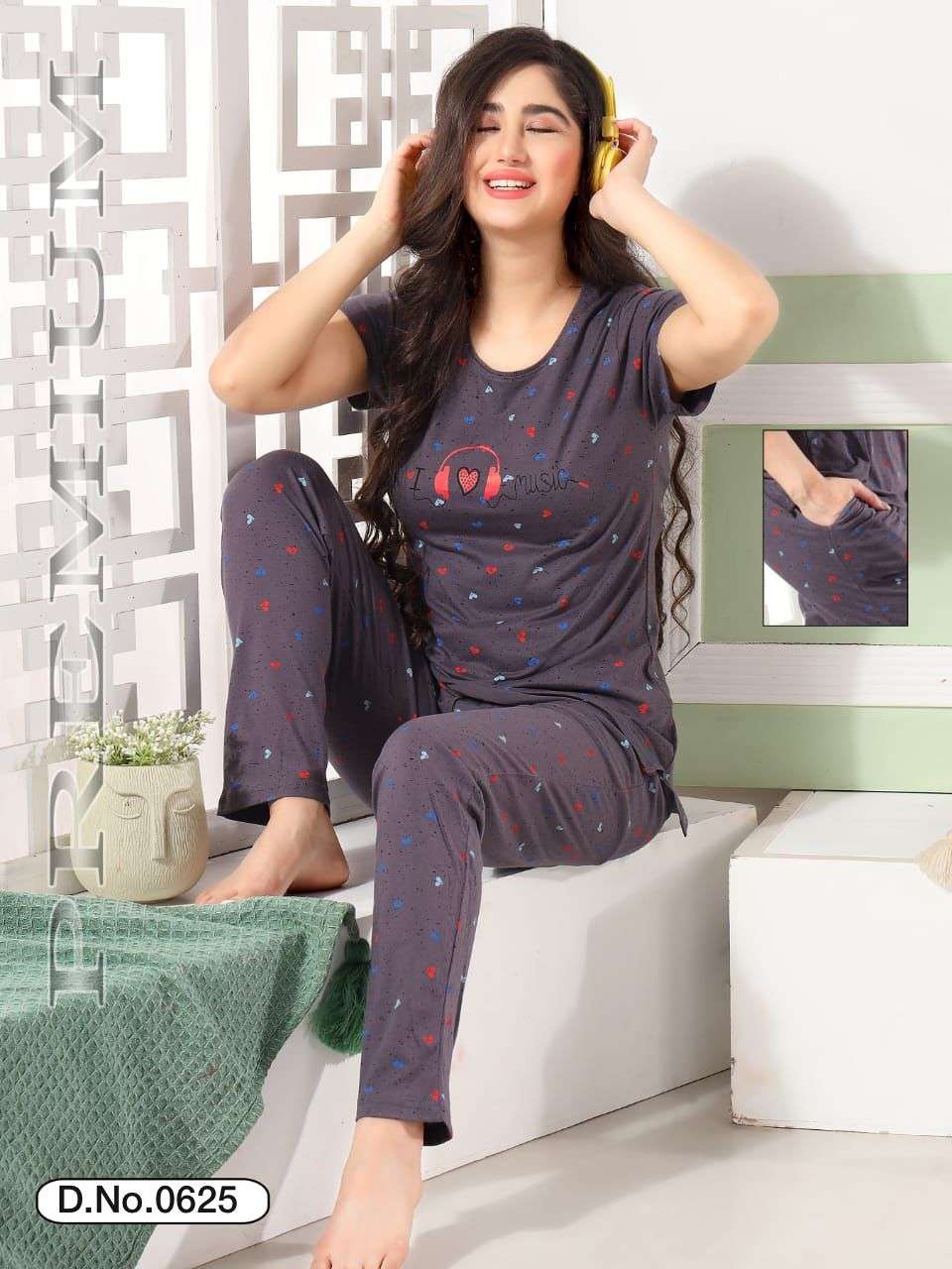 SUMMER SPECIAL VOL.0625 Heavy Shinker Hosiery Cotton Printed Night Suits With Pocket CATLOG WHOLESALER BEST RATE