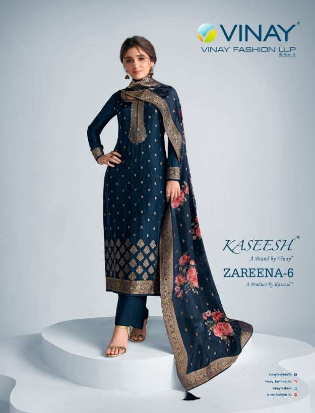 zareena vol 6 by vinay fashion pure dola jacquard exclusive fancy suits