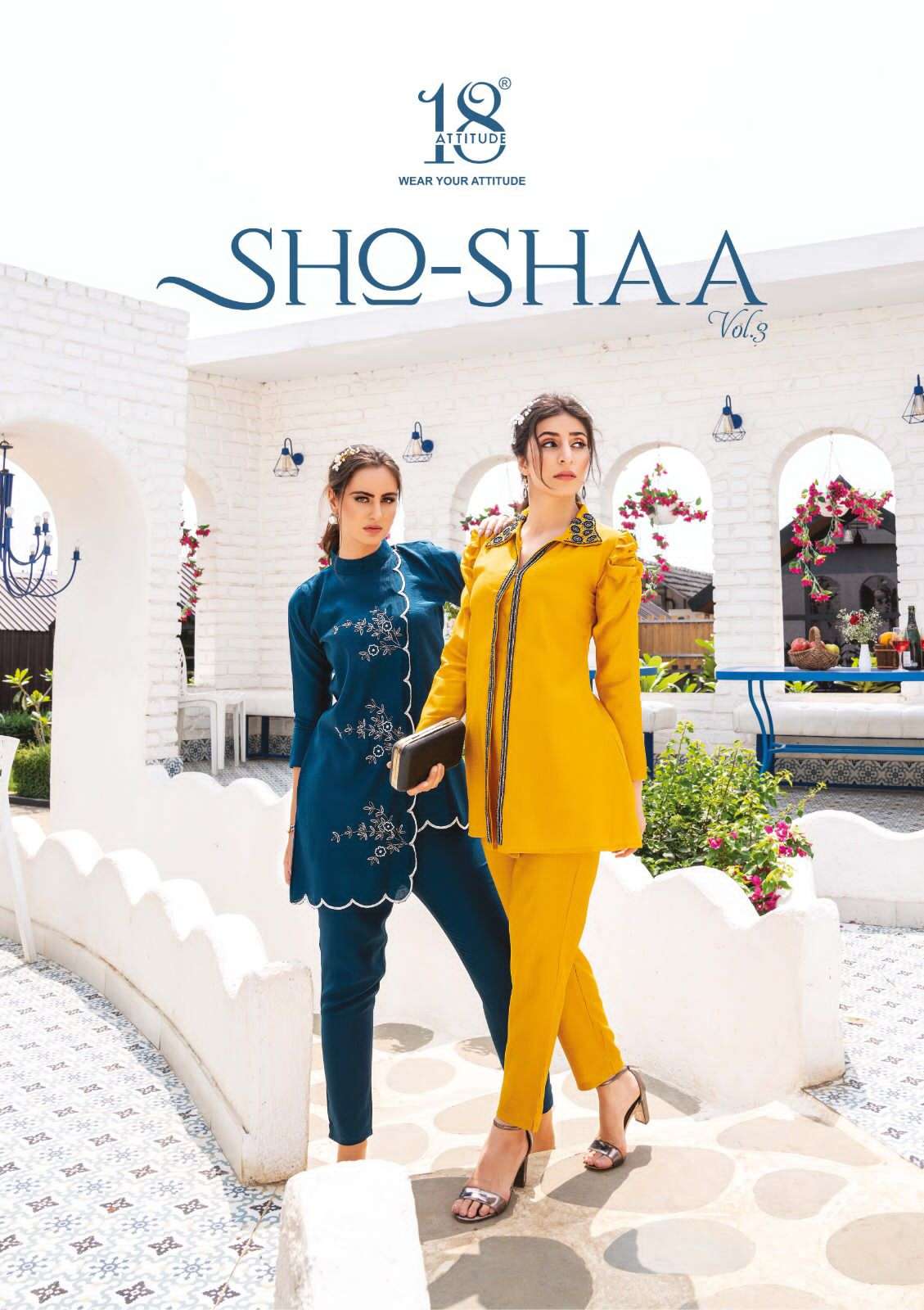 18 attitude present sho shaa vol 3 fancy co-ord set indo western readymade top and bottom
