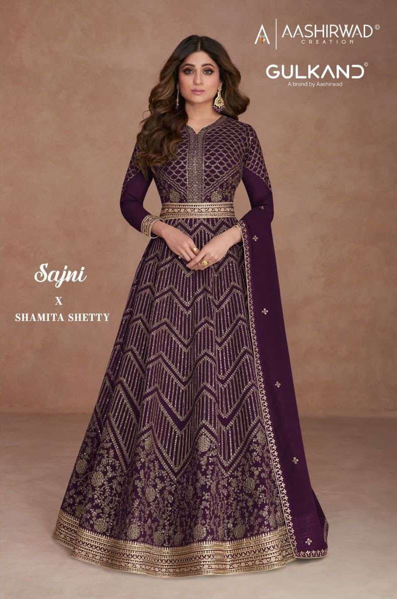 aashirwad present sajni beautiful long gown with dupatta