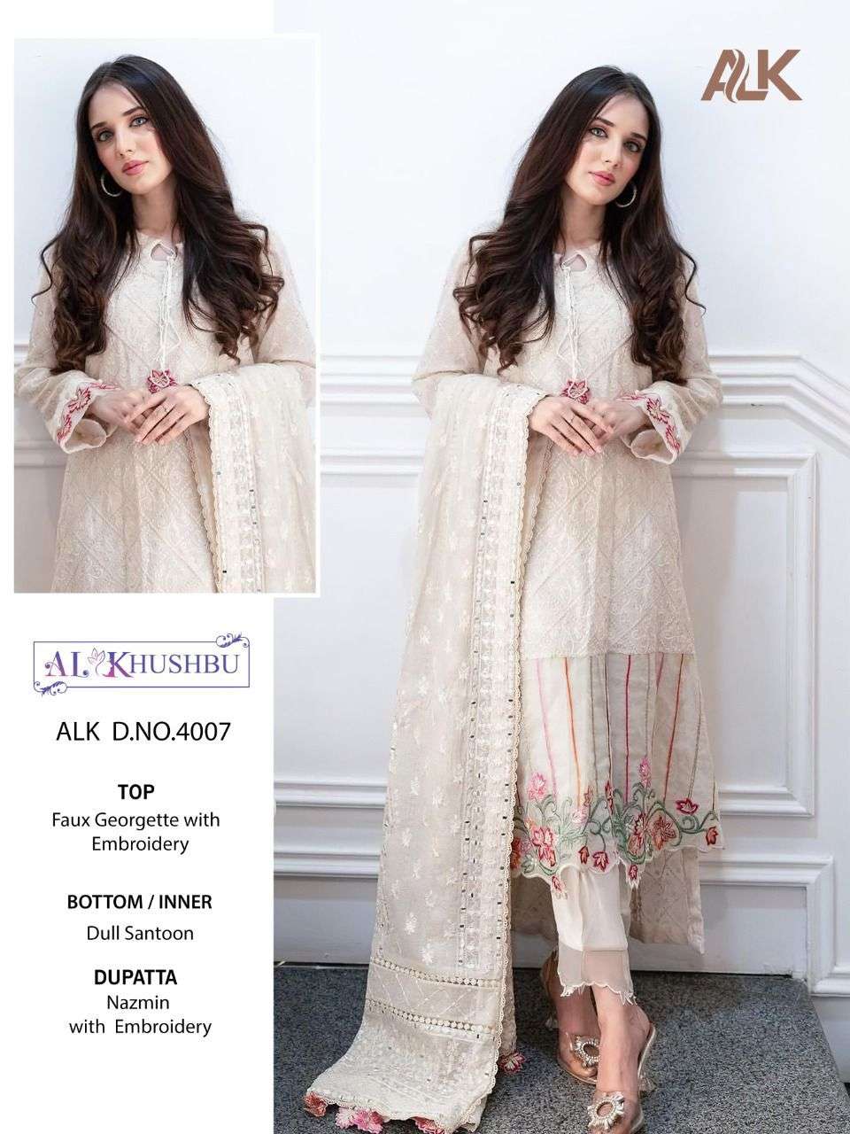 al khushbu alk 4007 design single design pakistani dress 