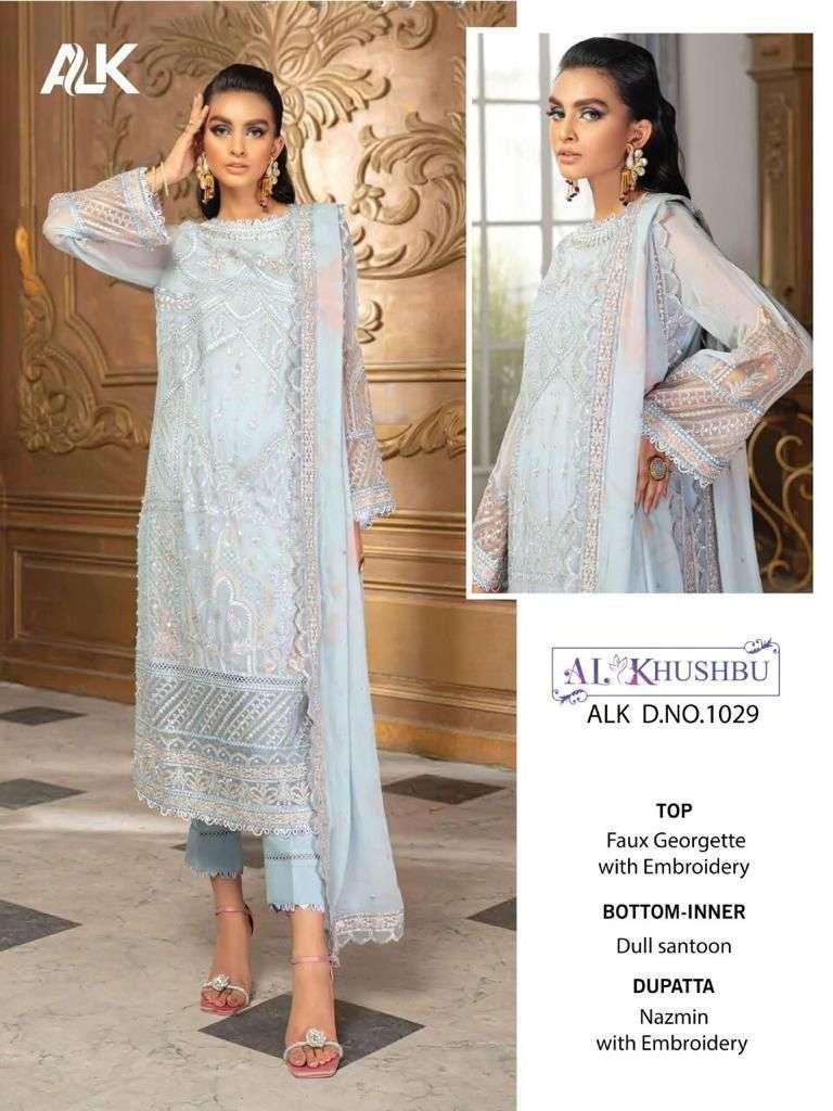 al khushbu d no 1029 georgette pakistani single dress materials