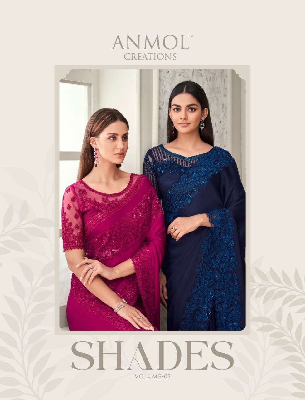 anmol creations shades vol 7 3301-3316 embroidery party wear sarees 