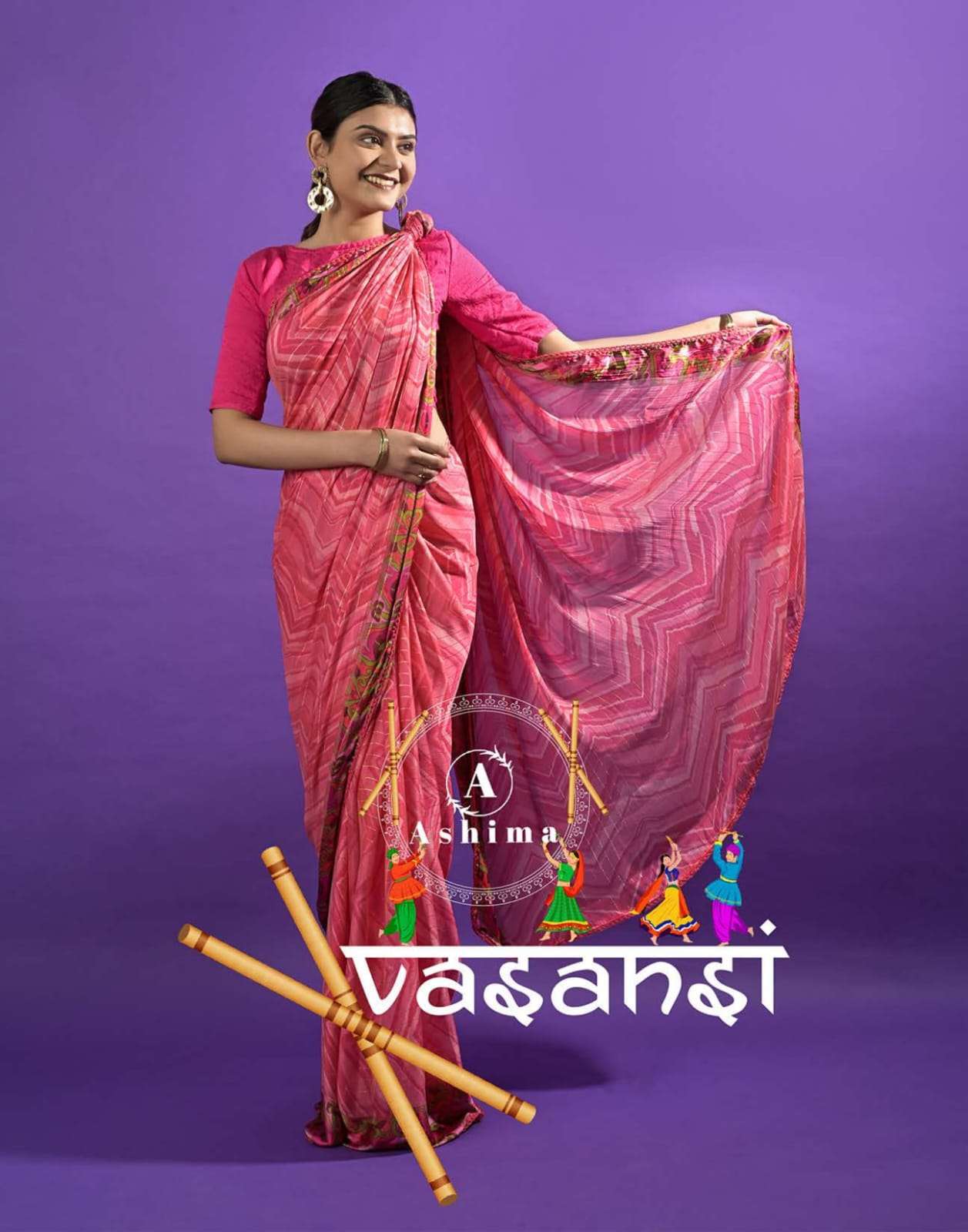 ashima vasansi printed satin patta sarees latest collection