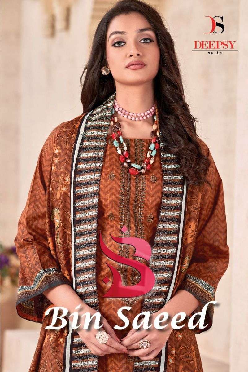 bin saeed lawn by deepsy cotton work pakistani dress materials