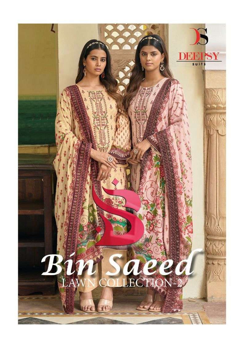 bin saeed lawn collection vol 2 by deepsy suit cotton digital printed 3 pcs dress material