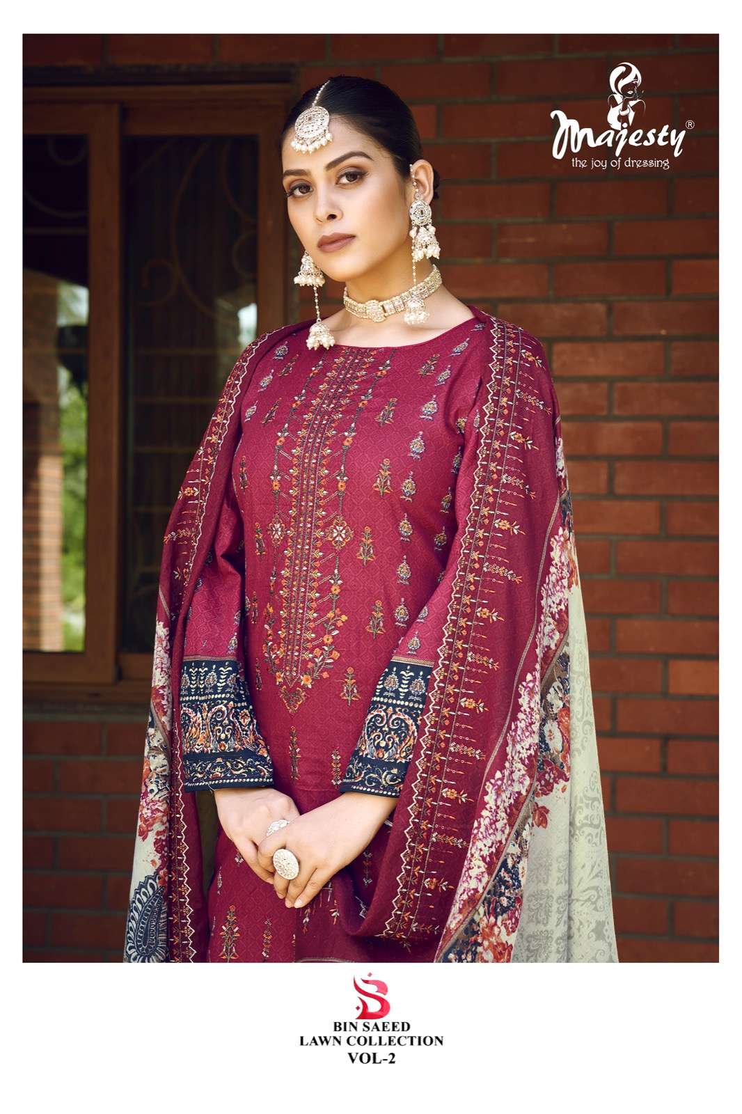 bin saeed lawn collection vol 2 by majesty printed pakistani suit