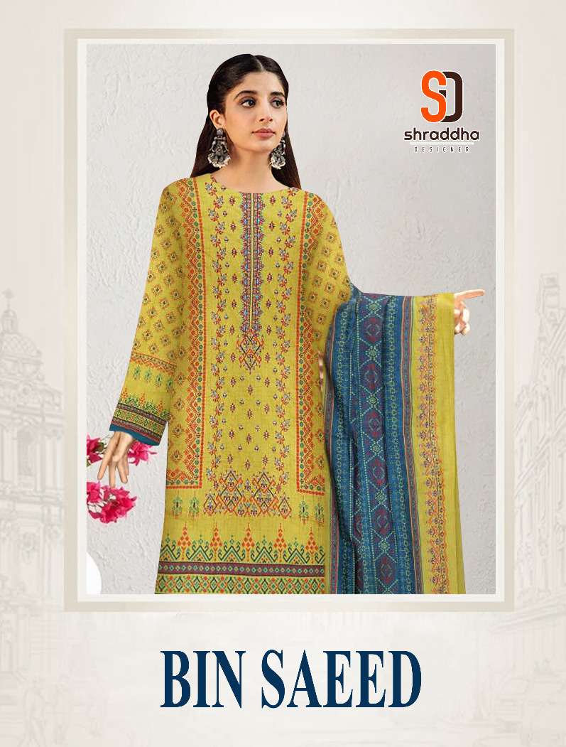 bin saeed vol 1 by shraddha lawn cotton pakistani dresses