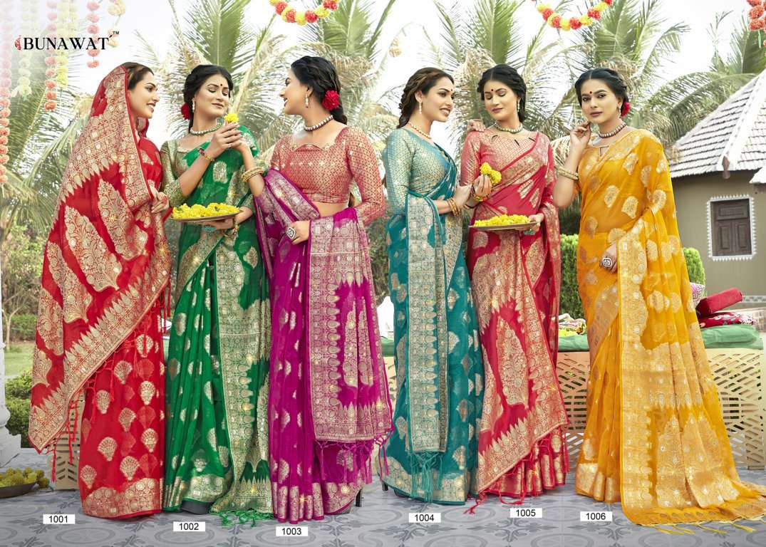 bunawat manbhawana designer organza saris wholesaler