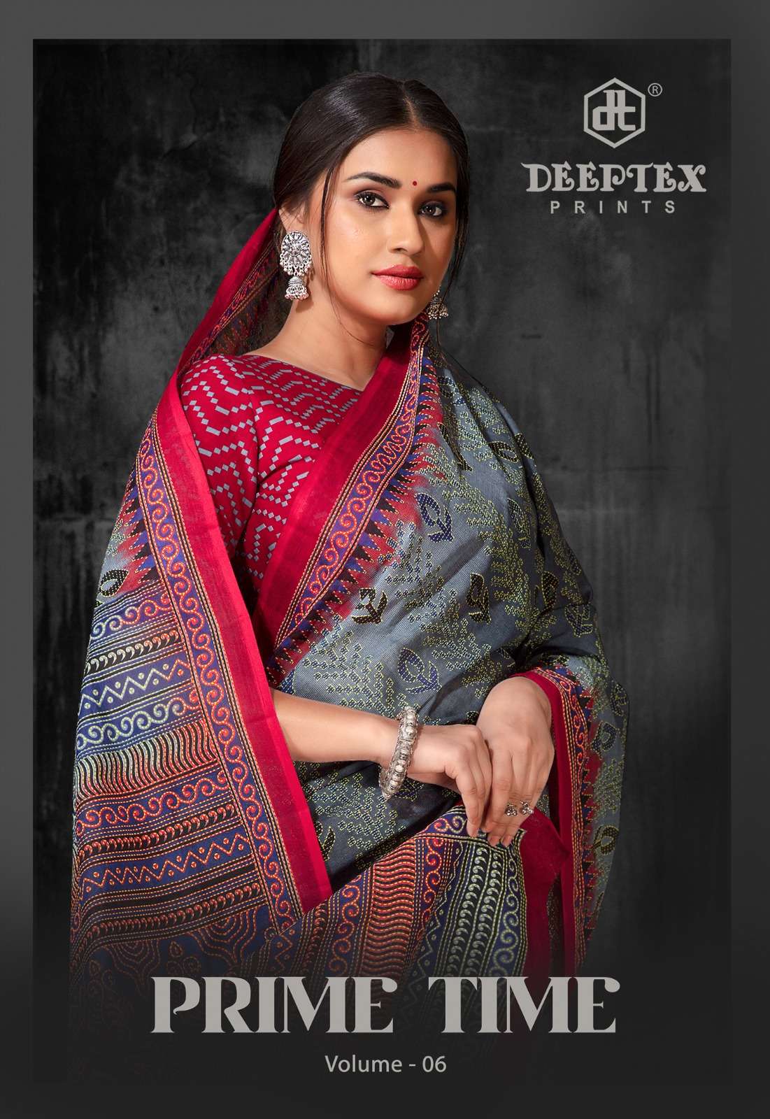 deeptex prints prime time vol 6 pure cotton print new sarees 