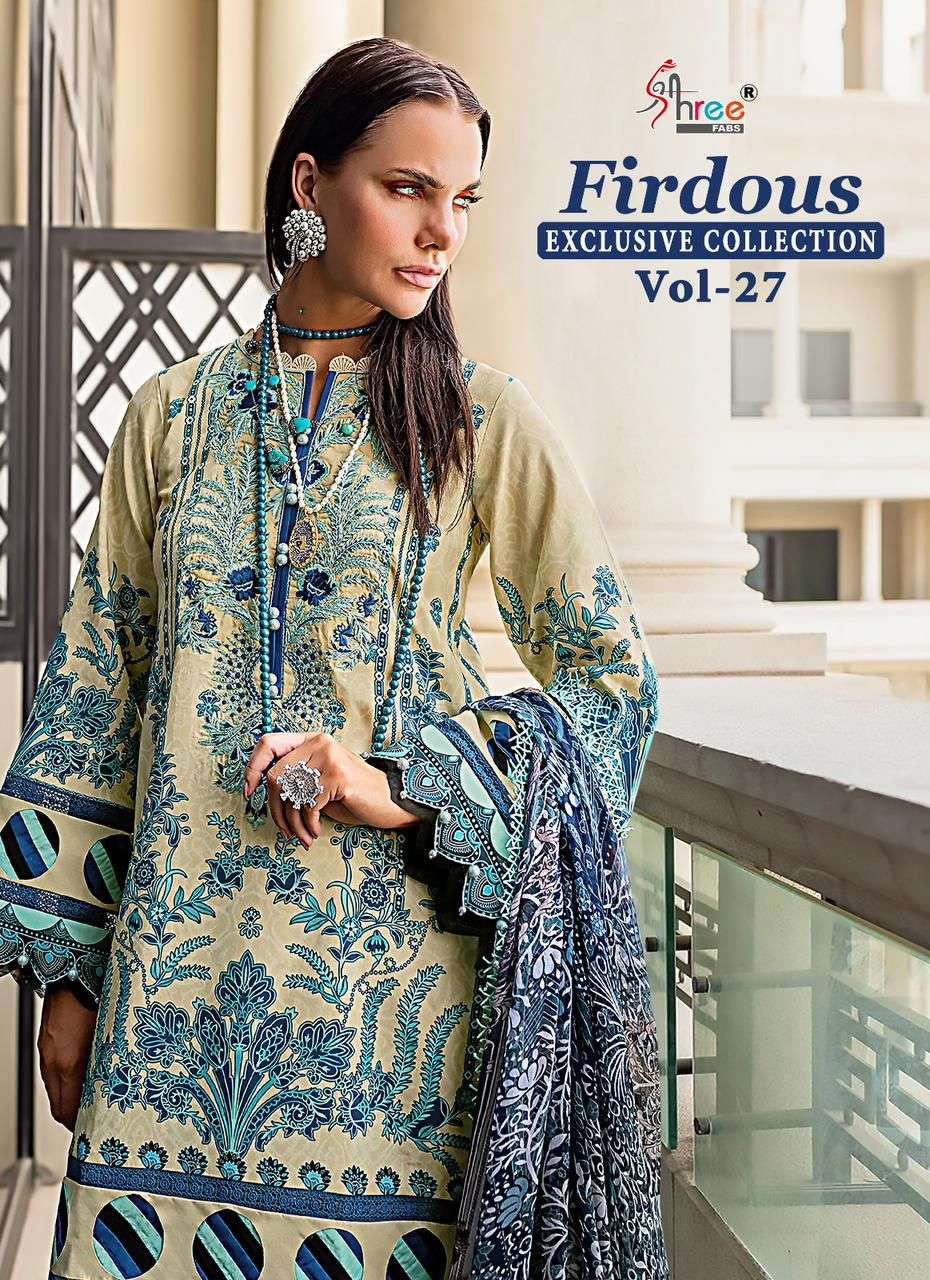 firdous exclusive collection vol 27 by shree fabs pure cotton pakistani suit 