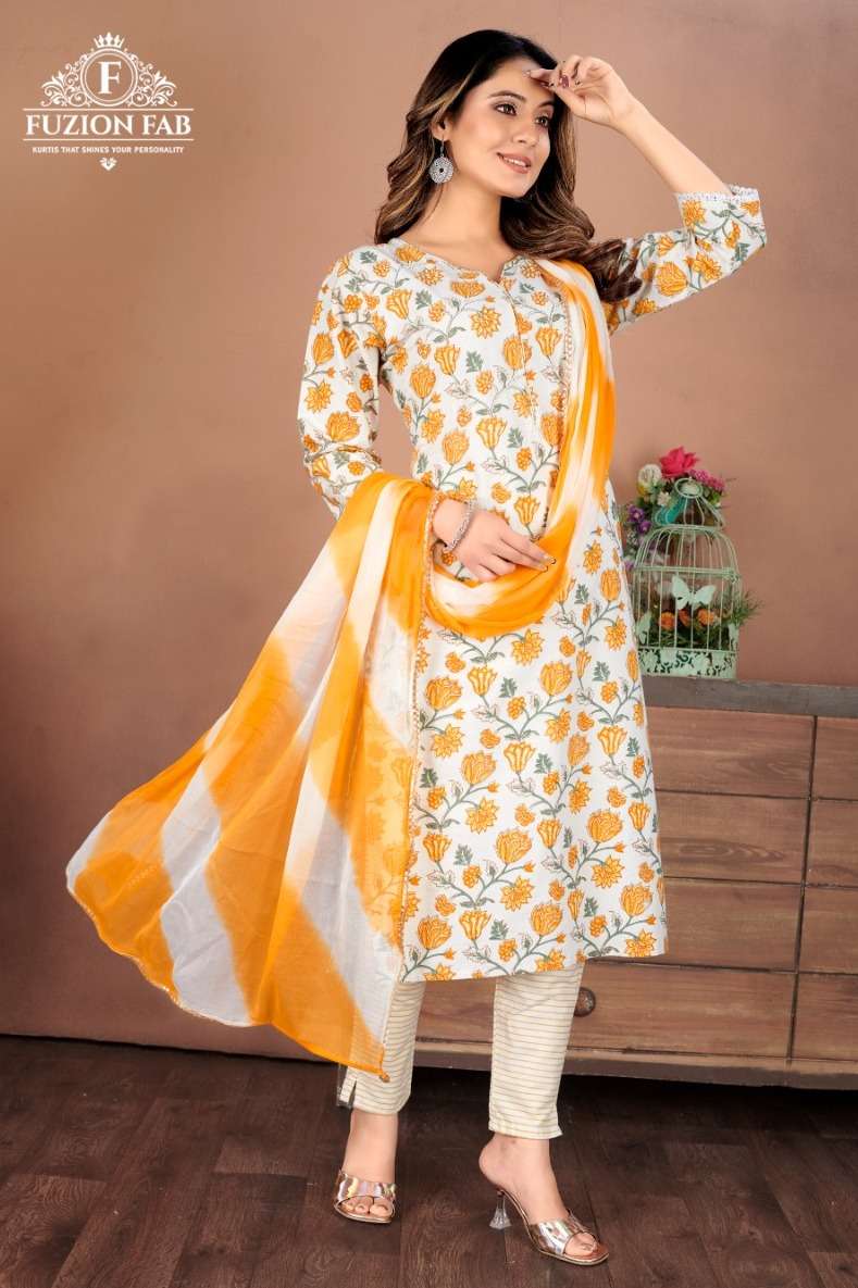 fuzion fab cotton candy vol 1 readymade summer fancy kurti with bottom and dupatta