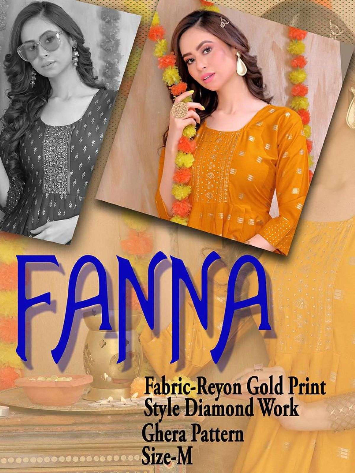 GOLDEN FANNA V.1 Rayon Gold Print KURTI CATALOG WHOLESALER BEST RATE
